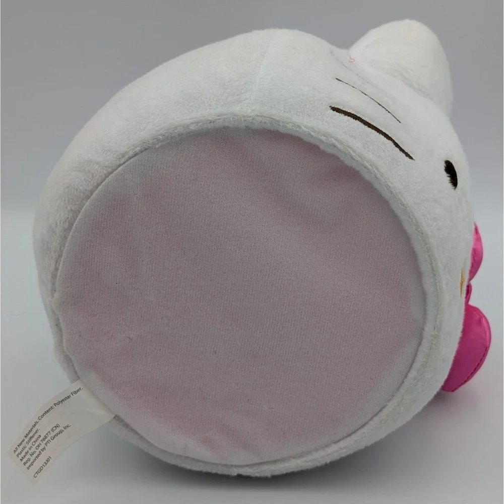 Sanrio Hello Kitty Plush Easter Basket Pink Bow White Faux Fur Character Bucket